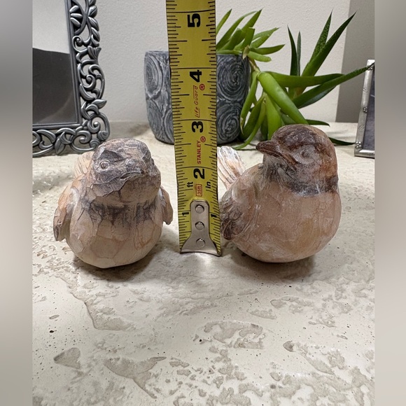 Wooden Carved Paired Birds Studio 66 - Picture 6 of 7